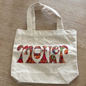MOTHER Canvas Tote Bag with Multicolor Floral Logo